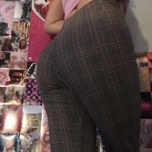 Brandy Melville brown plaid pants
